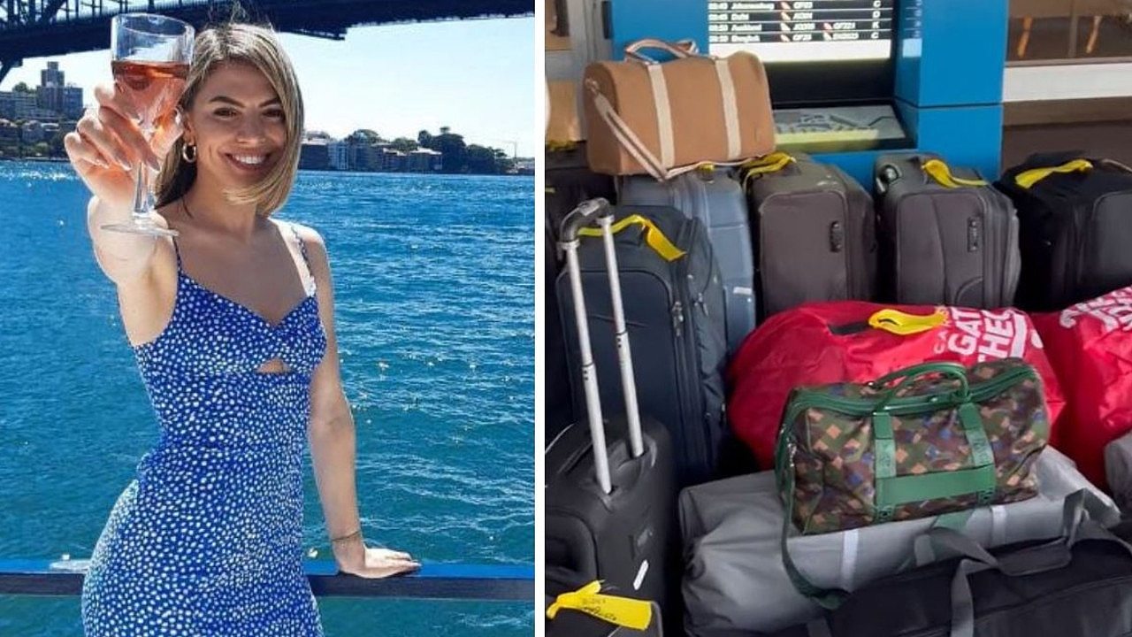 The family had 18 pieces of luggage while travelling from Australia to the USA.