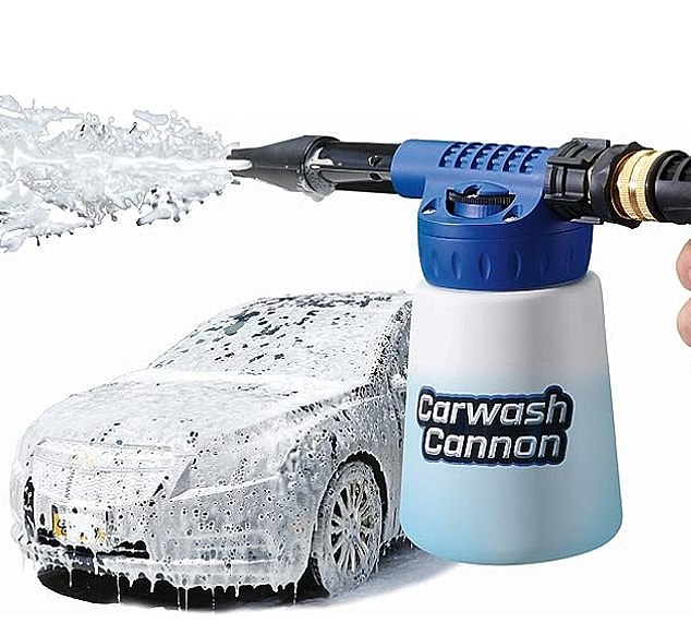 Dubbed a 'professional quality car wash system' this foam blaster removes the need for painstaking scrubbing with sponges or mitts or expensive carwashes to get a hand washed shine