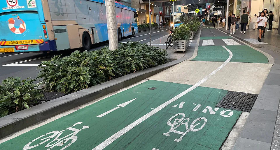 New bike lanes in Sydney. Source: Yahoo News Australia. 