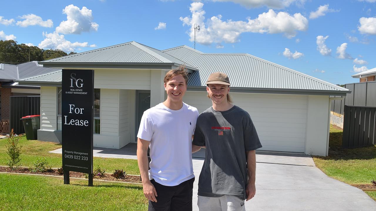 Jack Gray, 23, and Harry Gray, 22, outside Jack's property at Thornton in NSW's Hunter Valley. Picture: Supplied.