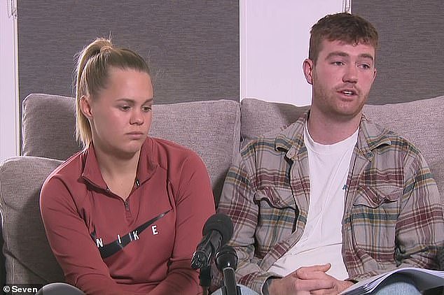Ellie Houston, 21, and her Trae Murphy, 23, say they transferred $90,000 from their account to a Bank of Melbourne account