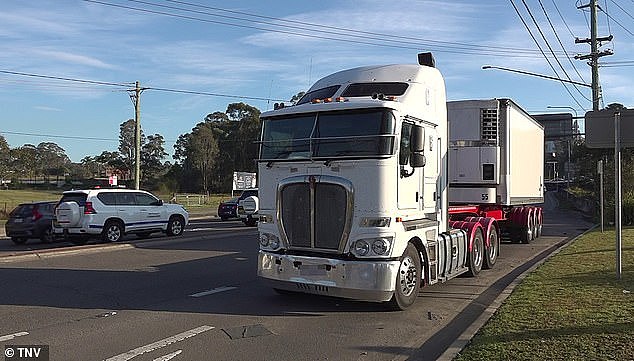 The truck (pictured) was parked about 150m from where the accident took place