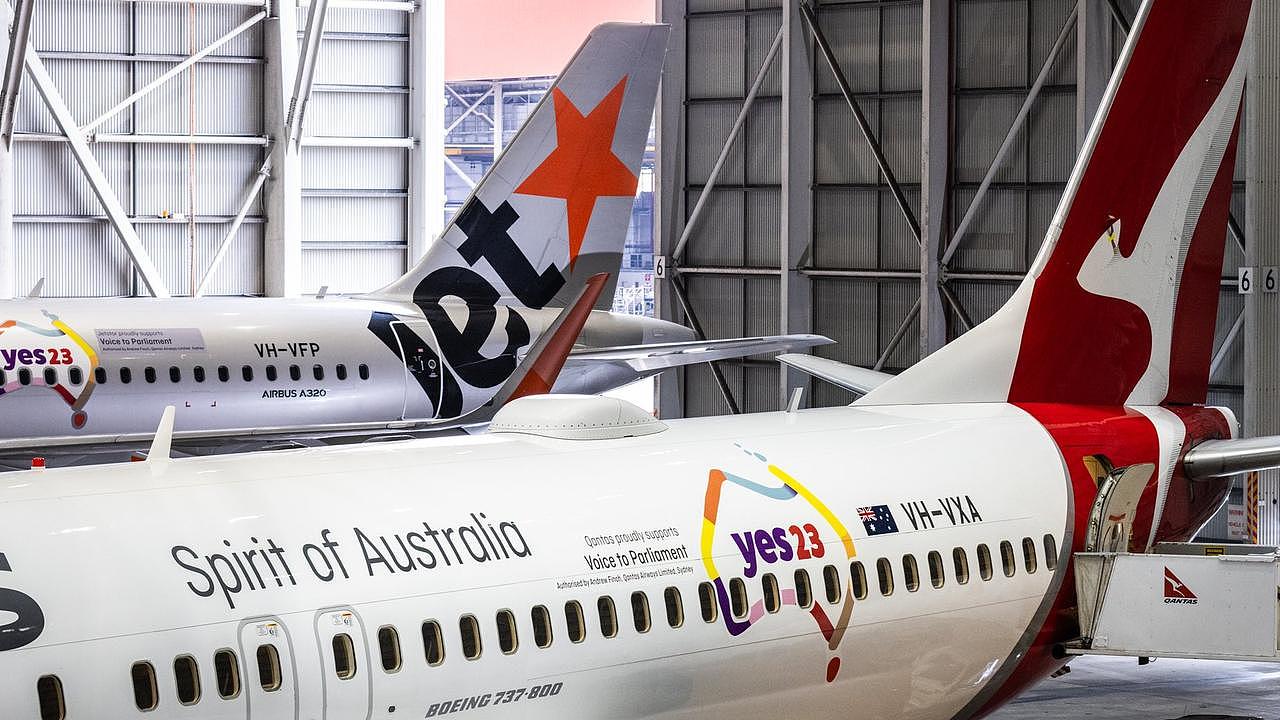 The support of Australia’s least favourite airline may be harming the Yes vote for a Voice to Parliamnet. Picture: Qantas.
