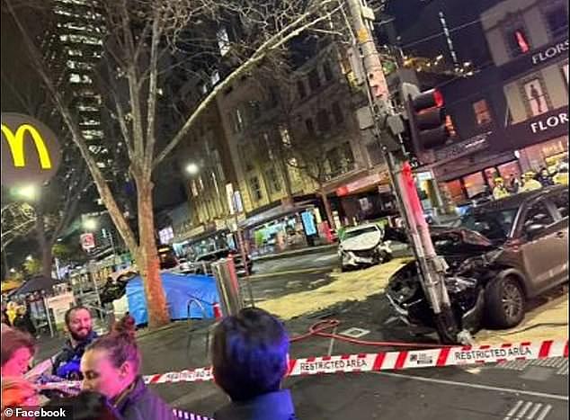 One man was killed and five others injured after a driver allegedly accelerated into the intersection of Bourke and Russell streets after driving at pedestrians at a tram stop