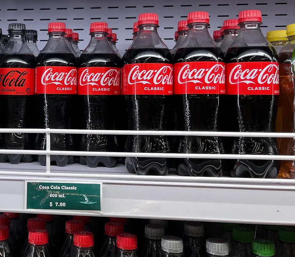 Another shopper posted an image online showing a 600ml bottle of coke was selling for a whopping $7 at an airport store. Source: Reddit