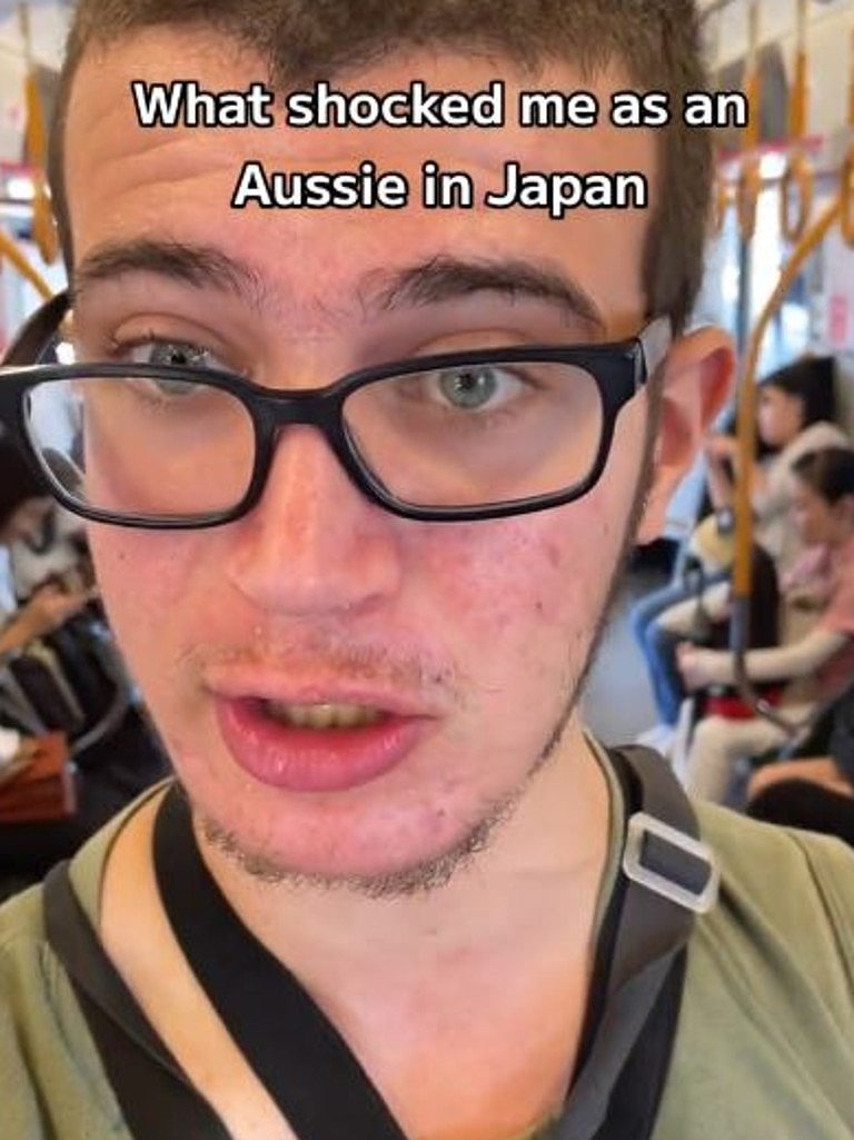 He disobeyed the signs, and walked straight into the carriage full of women. Picture: TikTok / @shearingshedvlogs