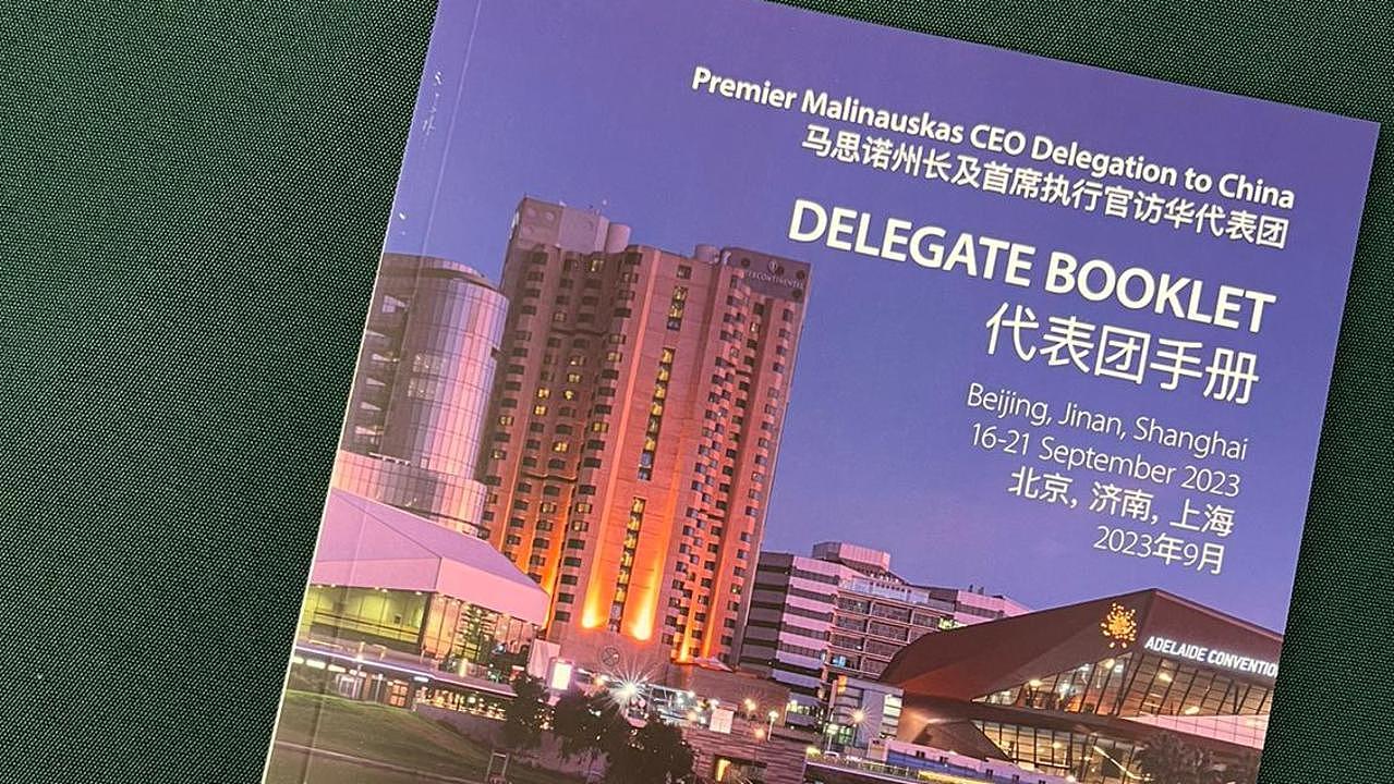 A delegation led by South Australian Premier Peter Malinauskas is travelling in China to showcase SA business. Picture: Supplied