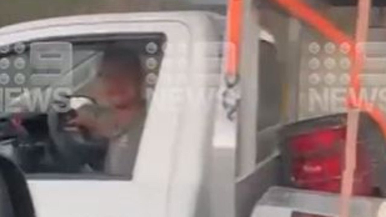The offending driver hurled abuse at the other car. Picture: Tik Tok / 9News