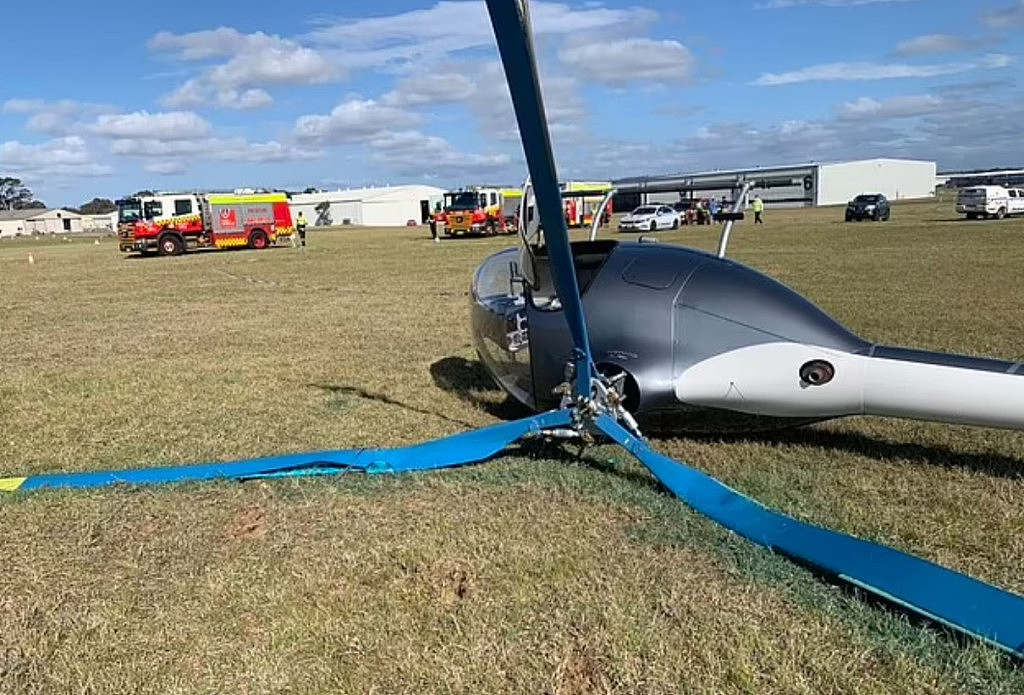 直升机在悉尼西南区坠毁！撞击地面后侧翻，机上2人毫发无损（组图） - 2