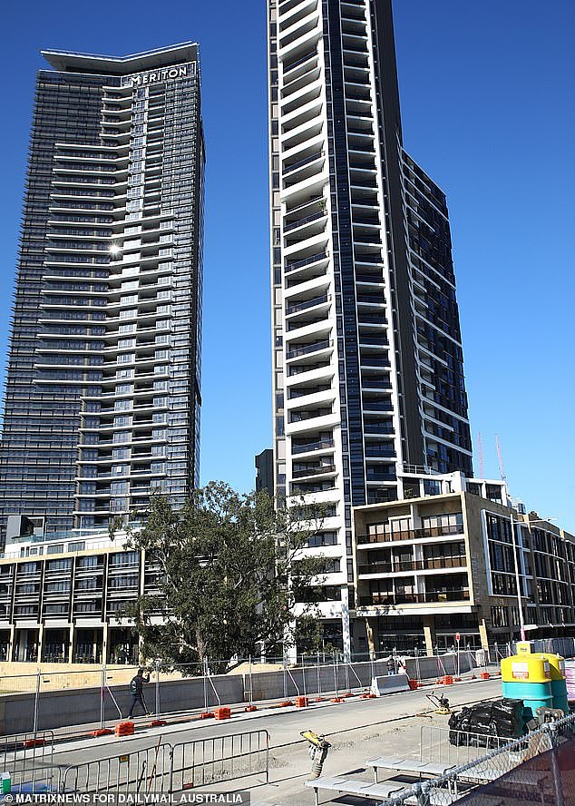 Mr Minns argued more apartments would improve affordability, even though couples with children often prefer a house with a backyard (pictured are apartment towers in Parramatta in Sydney's west)