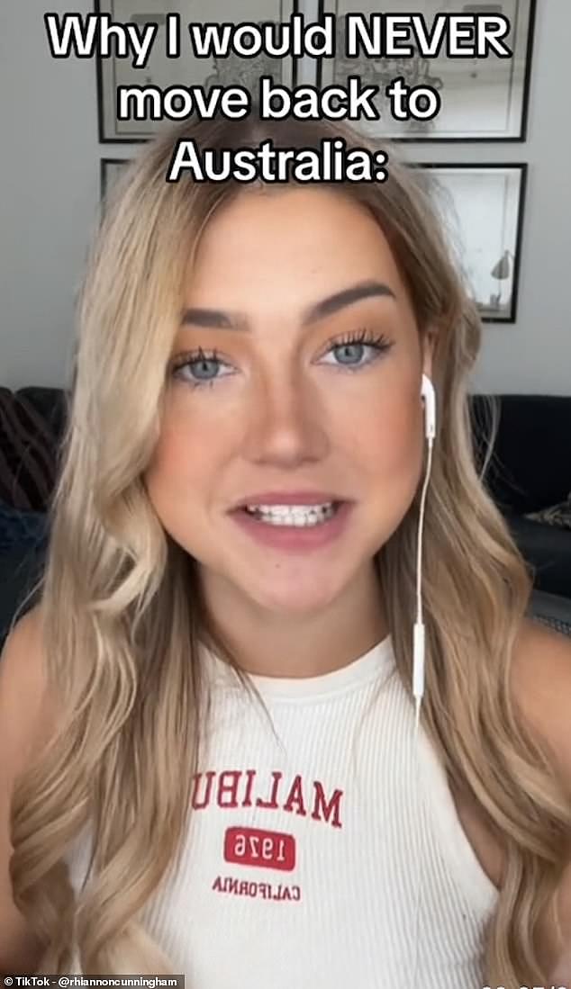 According to TikTok creator Rhannon Cunningham (pictured) she enjoys living in England as it is so easy to visit other nearby countries