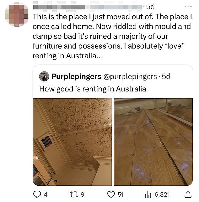 Mr van den Berg's social media channels, where he is known as purplepingers, is dedicated to calling out bad living conditions faced by renters
