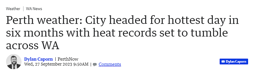 热热热！珀斯将迎半年以来最高温，最高温度达34℃（组图） - 1