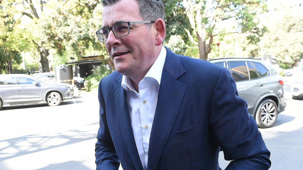 Daniel Andrews arrived at Parliament House before he stepped down as premier on Wednesday. Picture: NCA NewsWire / Josie Hayden