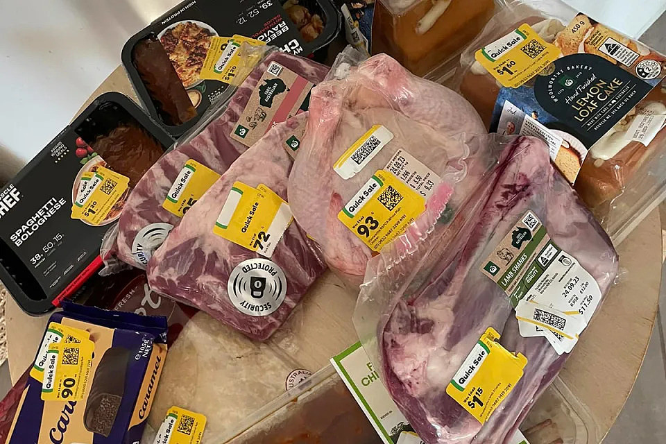 Woolworths customer's bargain grocery shop