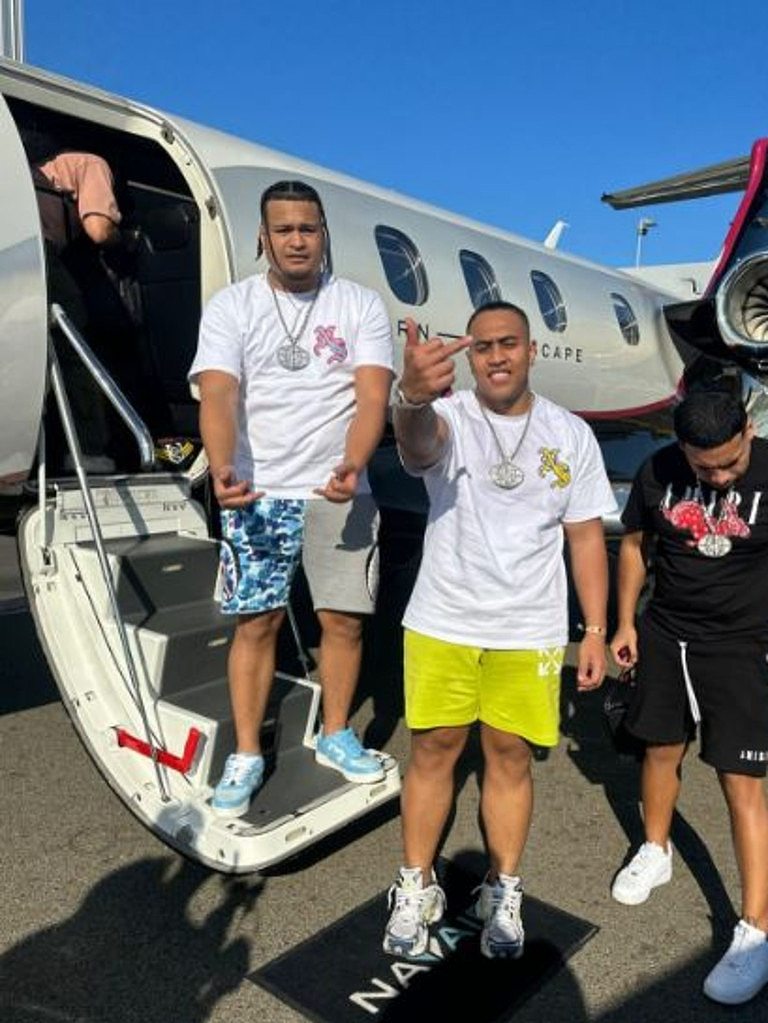 One Four group have boarded a private jet to get from the Gold Coast to get to Listen Out at 5pm. Picture: Instagram