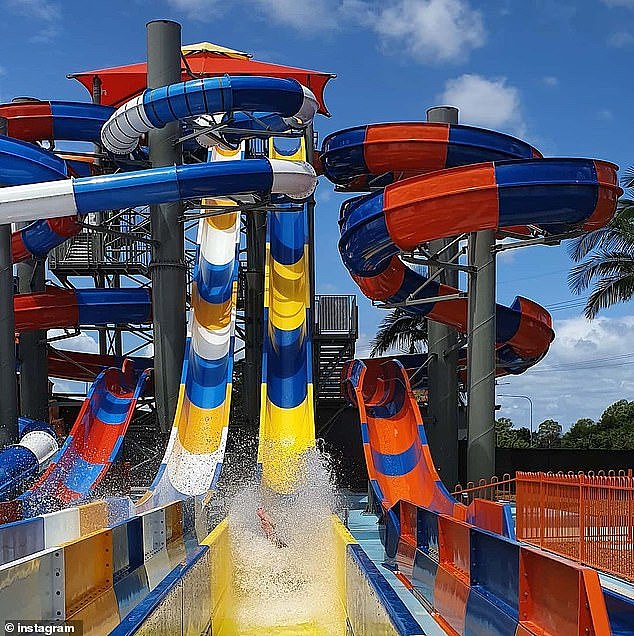 The girl, 8, was sliding down the Full6 ride at Dreamworld's sister park WhiteWater World on the Gold Coast (PICTURED) in November 2020 when the slide turned 'red with blood'
