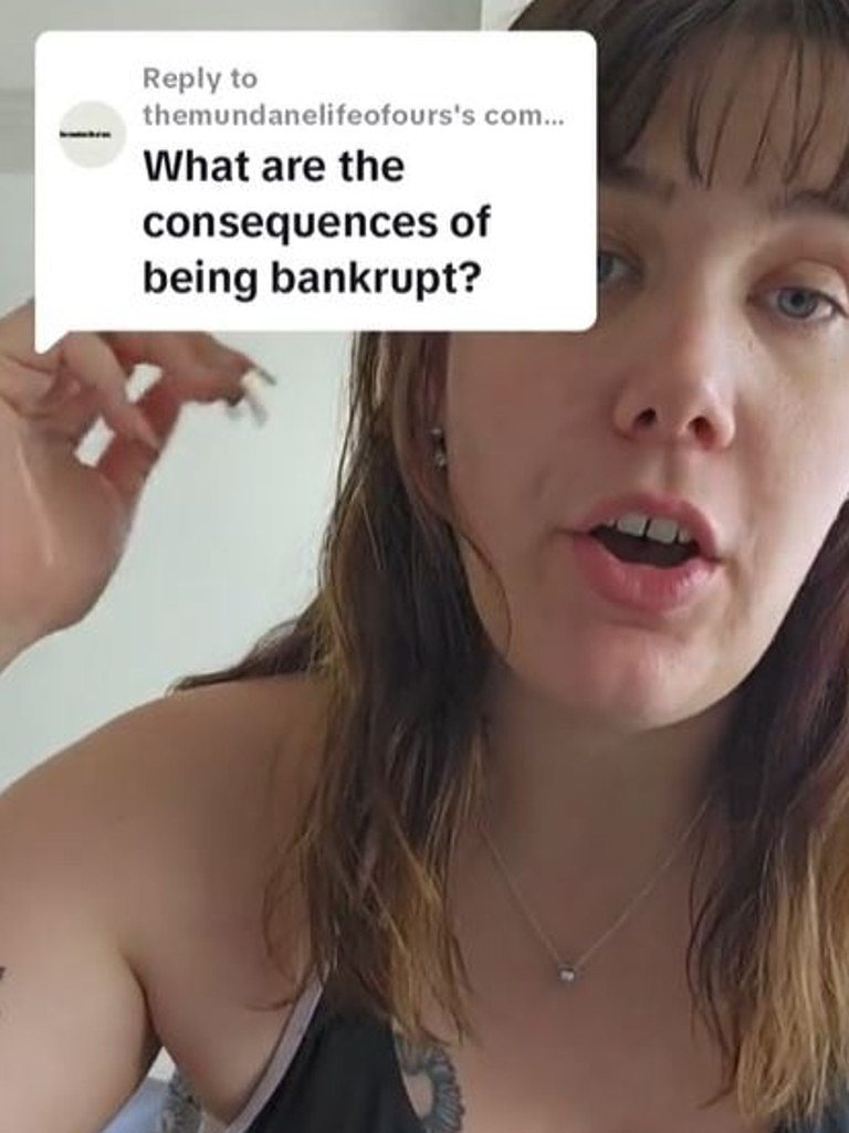 She's being candid about the reality of being bankrupt. Picture:TikTok/chantellesshuman