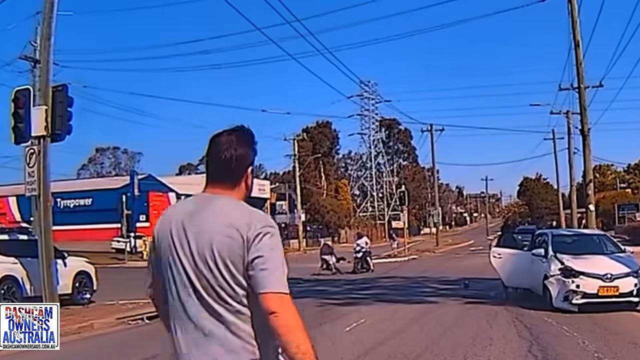 Bystanders and a friend rushed to their aid. Picture: Dash Cam Owners Australia