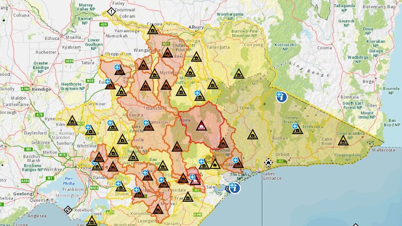 There are 50 flood warnings in place across Victoria. Picture: VicEmergency
