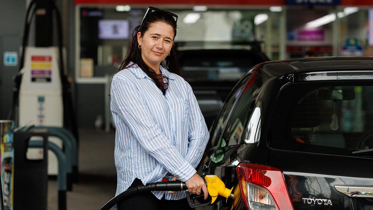 Sydney driver Isabella Saint Brook said she is struggling to fill her tank weekly, with the rising price of petrol forcing her to put off driving all together. Picture: David Swift