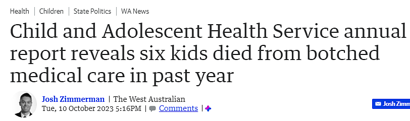 一年6名儿童丧生！珀斯医院医疗事故频出，死亡人数增长三倍，令人担忧（图） - 1