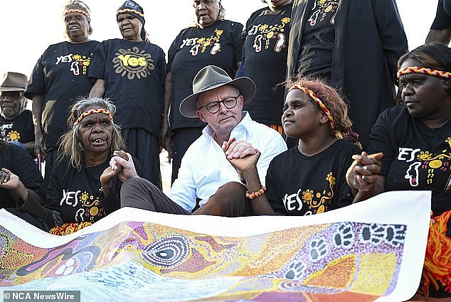 Prime Minister Anthony Albanese broke down in tears during an Inma ceremony at Uluru on Tuesday night