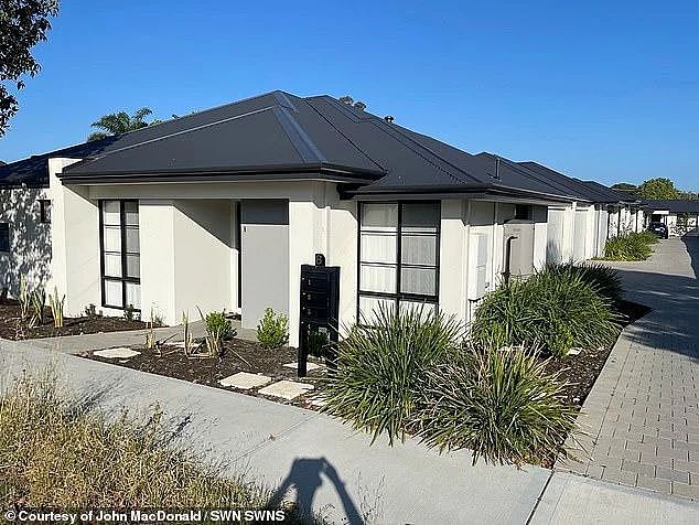 The young family have rented a shiny new three-bed home in Redcliffe, near Perth
