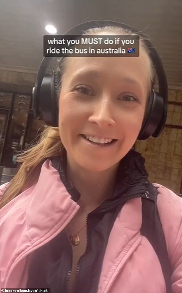 US expat Brooke Laven (pictured) who's living in Sydney said she love the 'uniquely Australian' habit of thanking the bus driver at the end of your journey