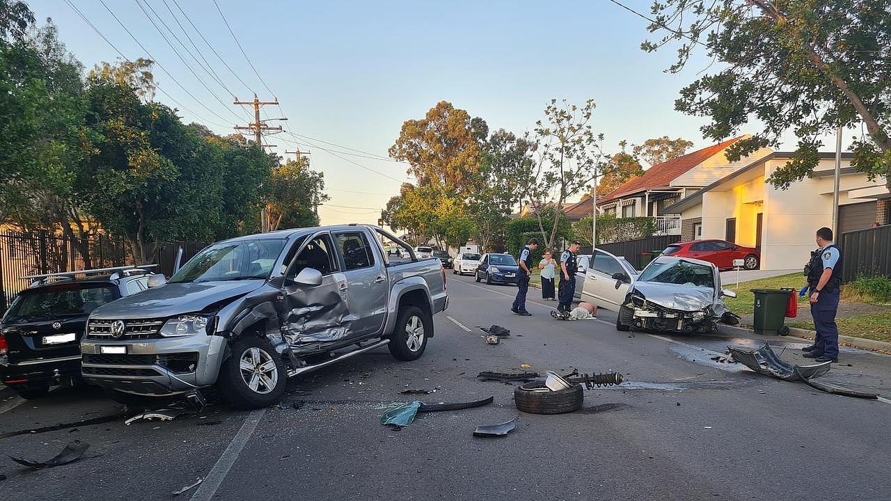 A naked man, 61, has allegedly registered a blood alcohol reading four times the legal limit after being arrested following a crash at Shortland on October 11. 2023. Picture: NSW Police.