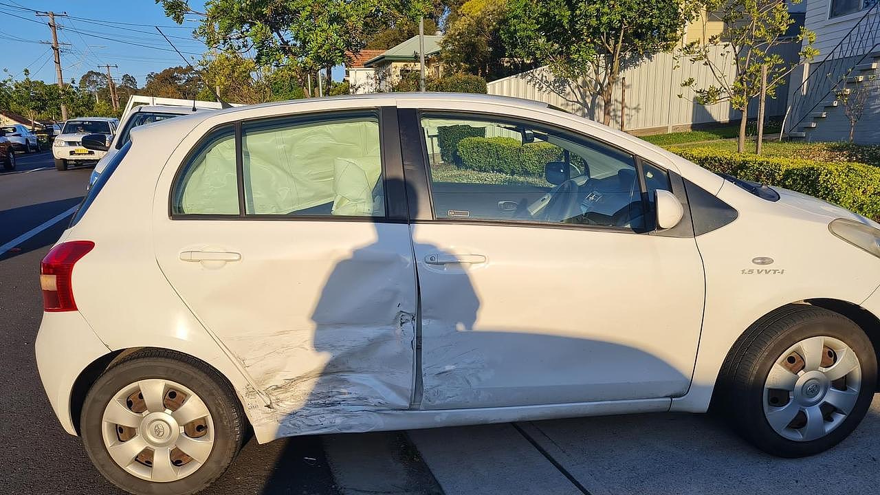 A damaged vehicle following the alleged crash. Picture: NSW Police.