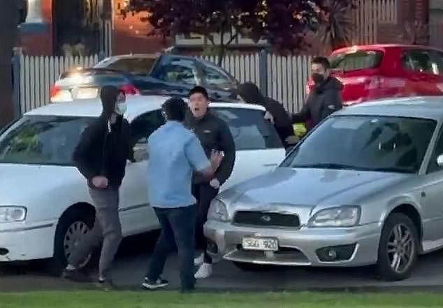 A man and his two friends were attacked by a group of young men (above) after confronting them about their dodgy Facebook Marketplace sale