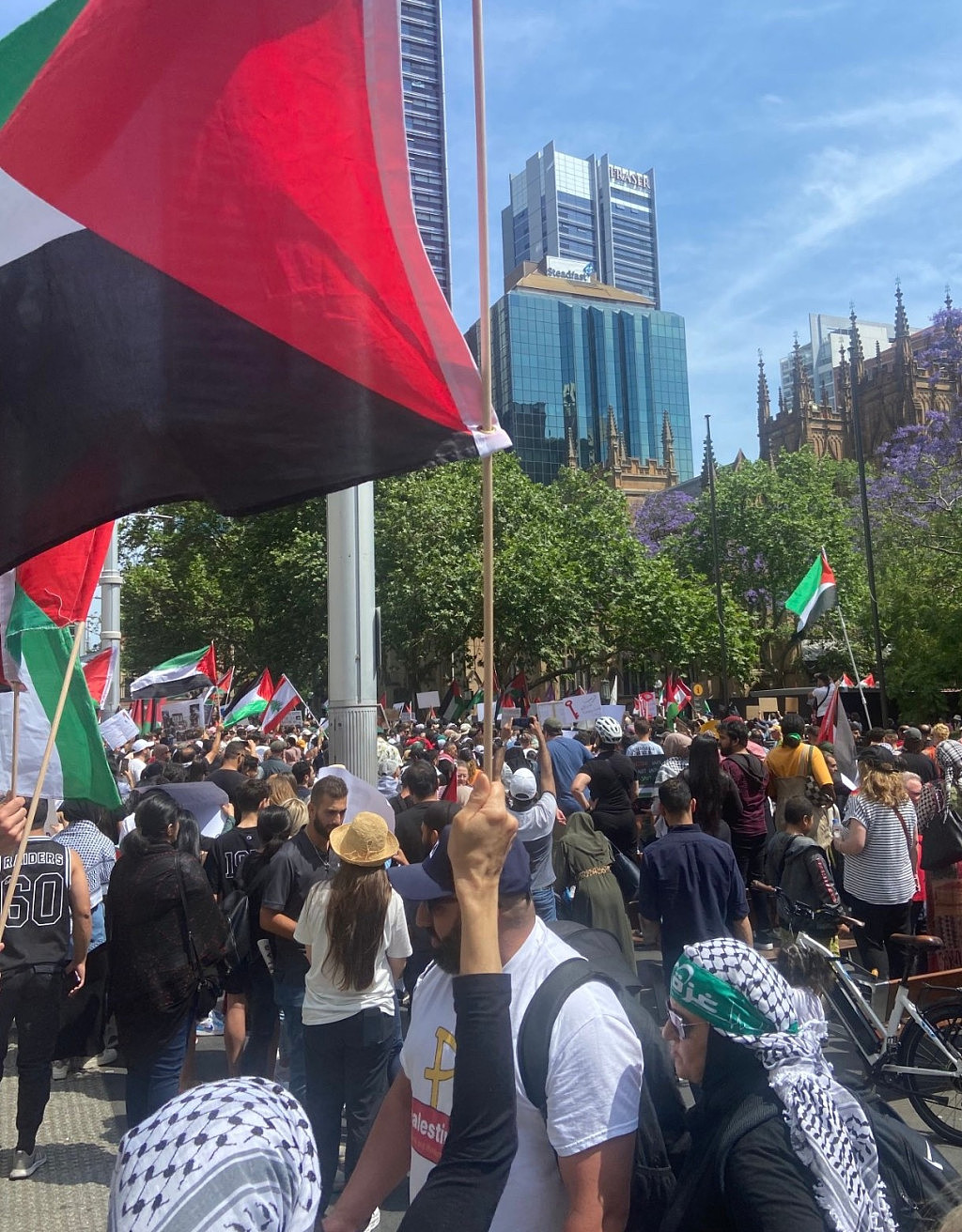 悉尼CBD再次爆发亲巴勒斯坦游行！数千示威者涌向市政厅（视频/组图） - 11