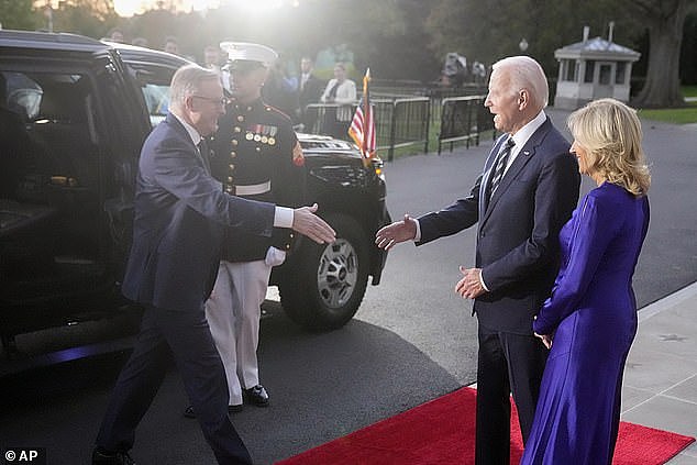 'Welcome to the White House, Prime Minister,' President Biden told Mr Albanese