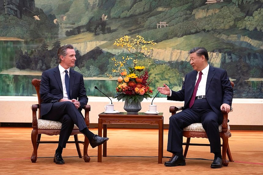美国加州州长本周稍早与习近平主席在北京会晤。