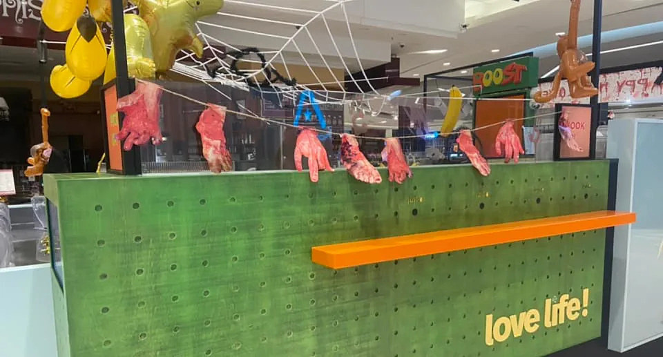The decorations at Boost Juice in Cockburn Gateway Shopping Centre.