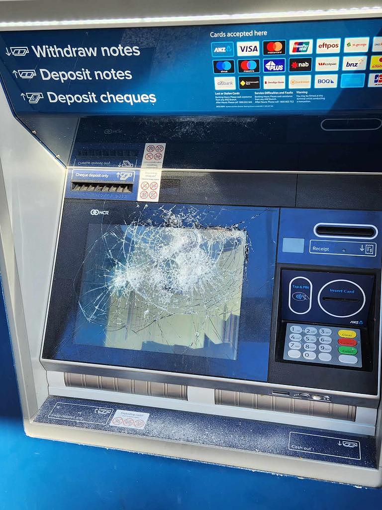 An ATM has also damaged in the attack. Picture: Supplied