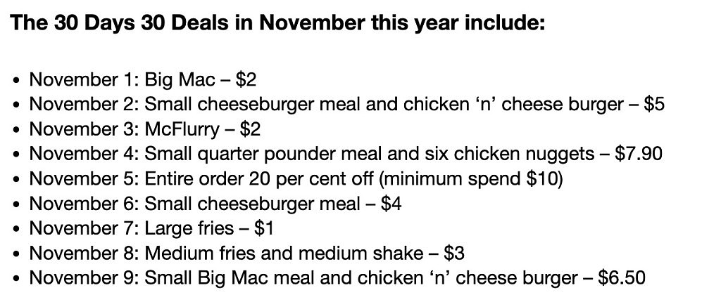 本月起！澳麦当劳30天30种优惠活动回归，巨无霸汉堡仅售$2（组图） - 2