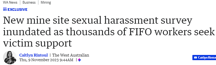 西澳矿场性骚扰频发，每天近百FIFO求帮助，匿名调查小工具上线（组图） - 1