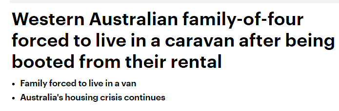 “作为父亲，却无能为力！”西澳男子被赶出出租房，携妻子幼儿住进大篷车（组图） - 1