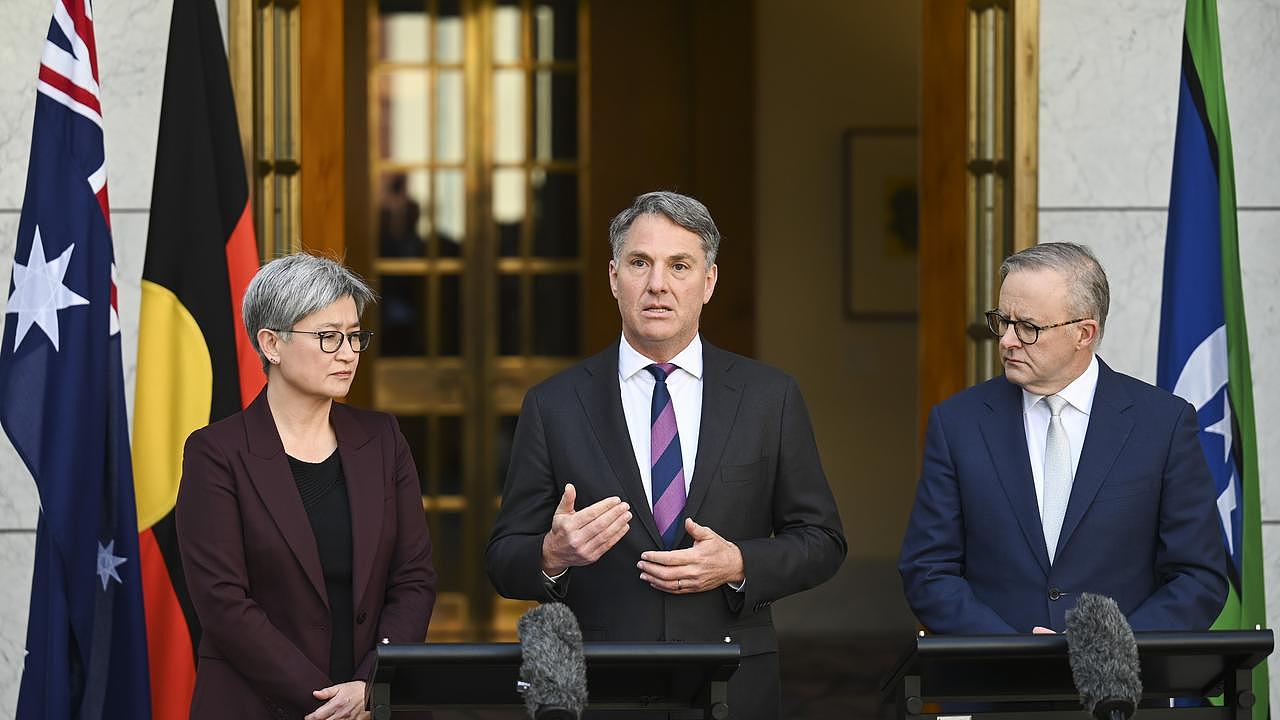 Prime Minister Anthony Albanese, Deputy Prime Minister Richard Marles, and Foreign Minister Penny Wong have all served in the top job in the last three days. Picture: NCA NewsWire / Martin Ollman