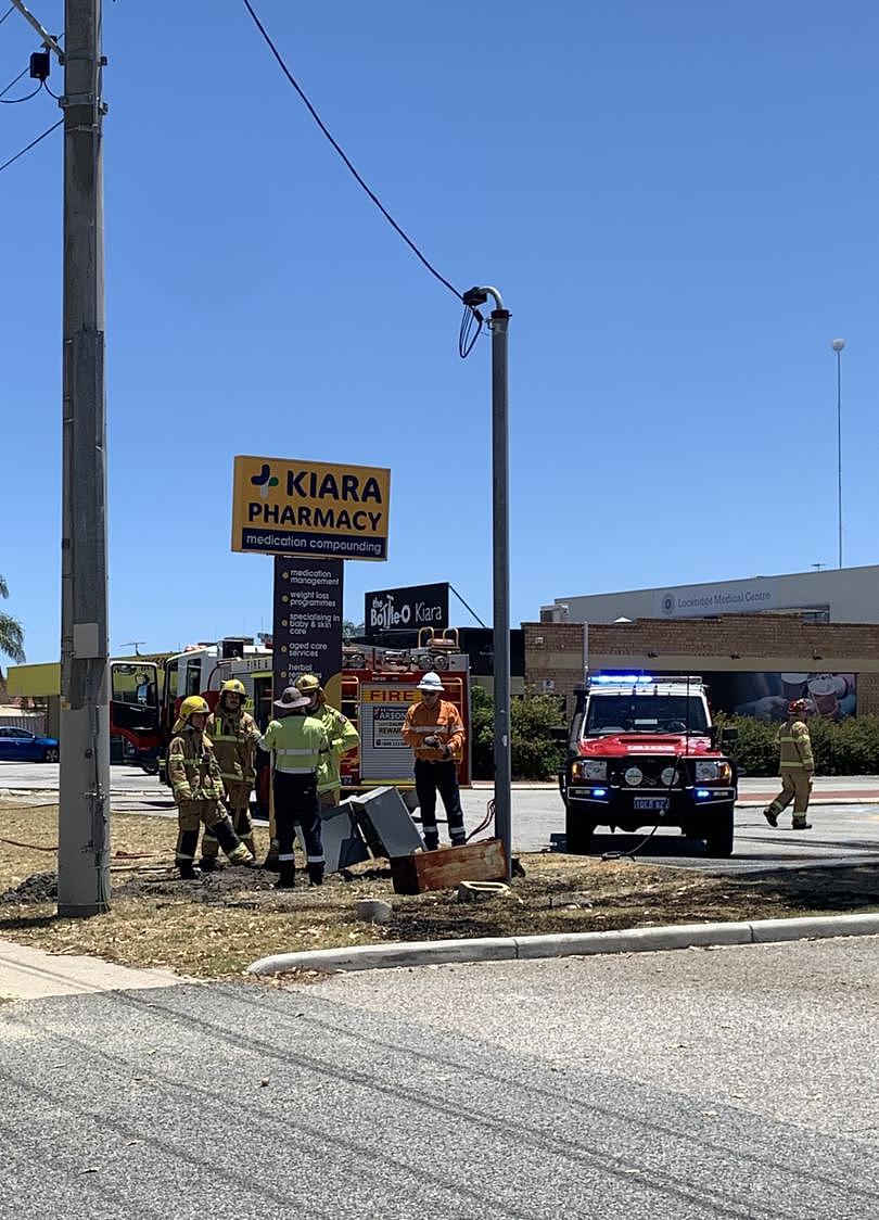 A woman has hit a gas main and an electrical pole (placed together) outside Kiara Caltex in Morley / Eden hill.  Police confirmed the crash caused an explosion and a small scrub fire.
