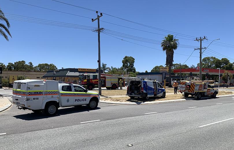 A woman has hit a gas main and an electrical pole (placed together) outside Kiara Caltex in Morley / Eden hill.  Police confirmed the crash caused an explosion and a small scrub fire.