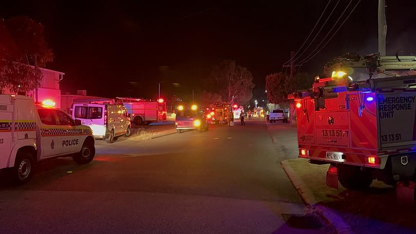 Emergency crews are battling a raging structure fire near homes in Cannington.