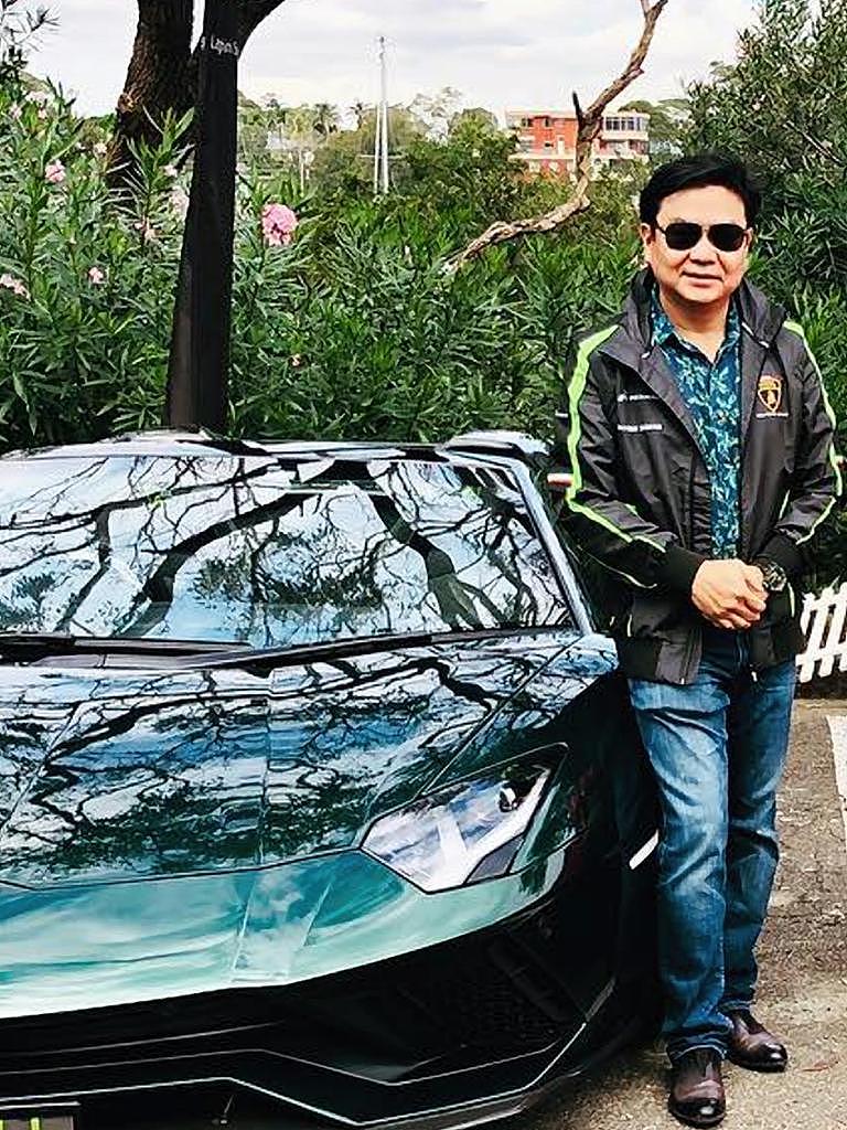 Huynh with one of his luxury cars. Picture: Instagram