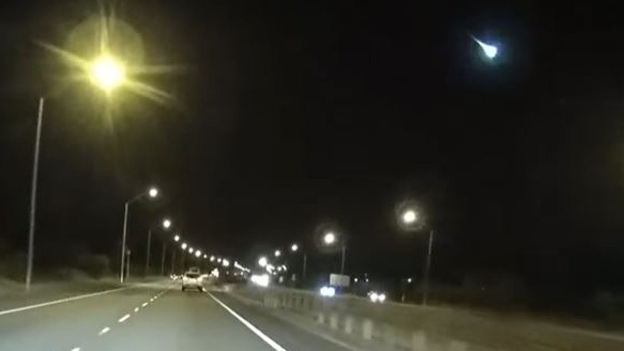 Dashcam footage captured the incredible moment a meteor surged through the sky. Picture: Facebook