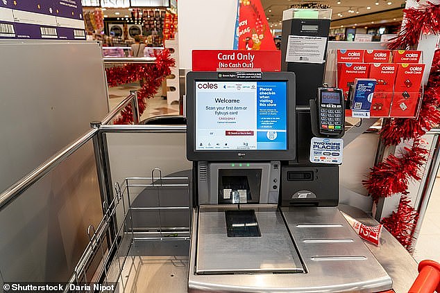 The Melbourne man claims he was approached by a 'power tripping' Coles employee at the self-serve checkout. On Facebook he claims he was 'told off' by the staff member for putting groceries and items through the register 'in the wrong order' (stock image)