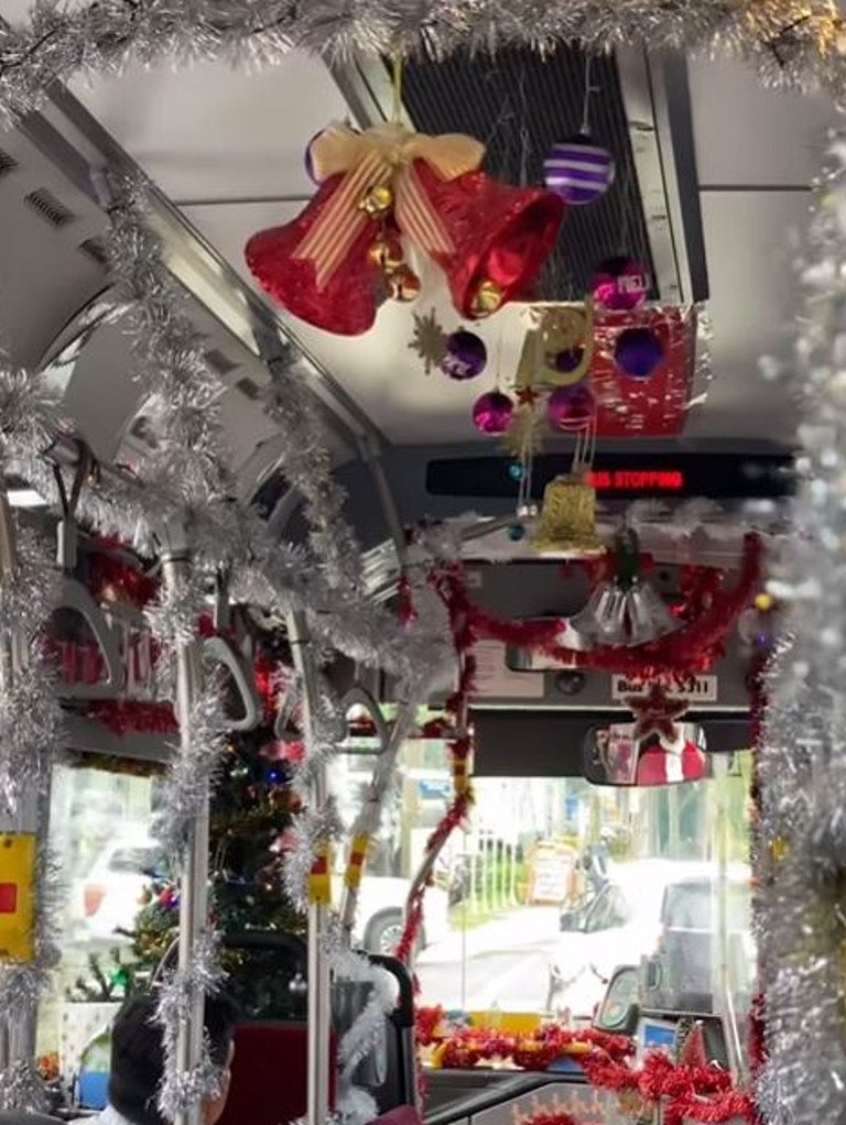 The bus is full of decorations inside. Picture: @chels_eatravel/Instagram