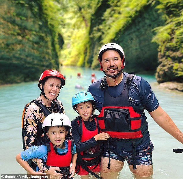 Jimmy Mitchell, wife Pauline and their sons Riley and Liam have been travelling around south east Asia for 10 months. The couple decided to relocate overseas after Australia became 'unaffordable' for them