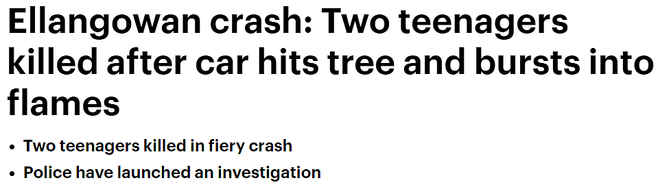 新州发生惨烈车祸！汽车撞树起火，18岁男女当场死亡（图） - 1